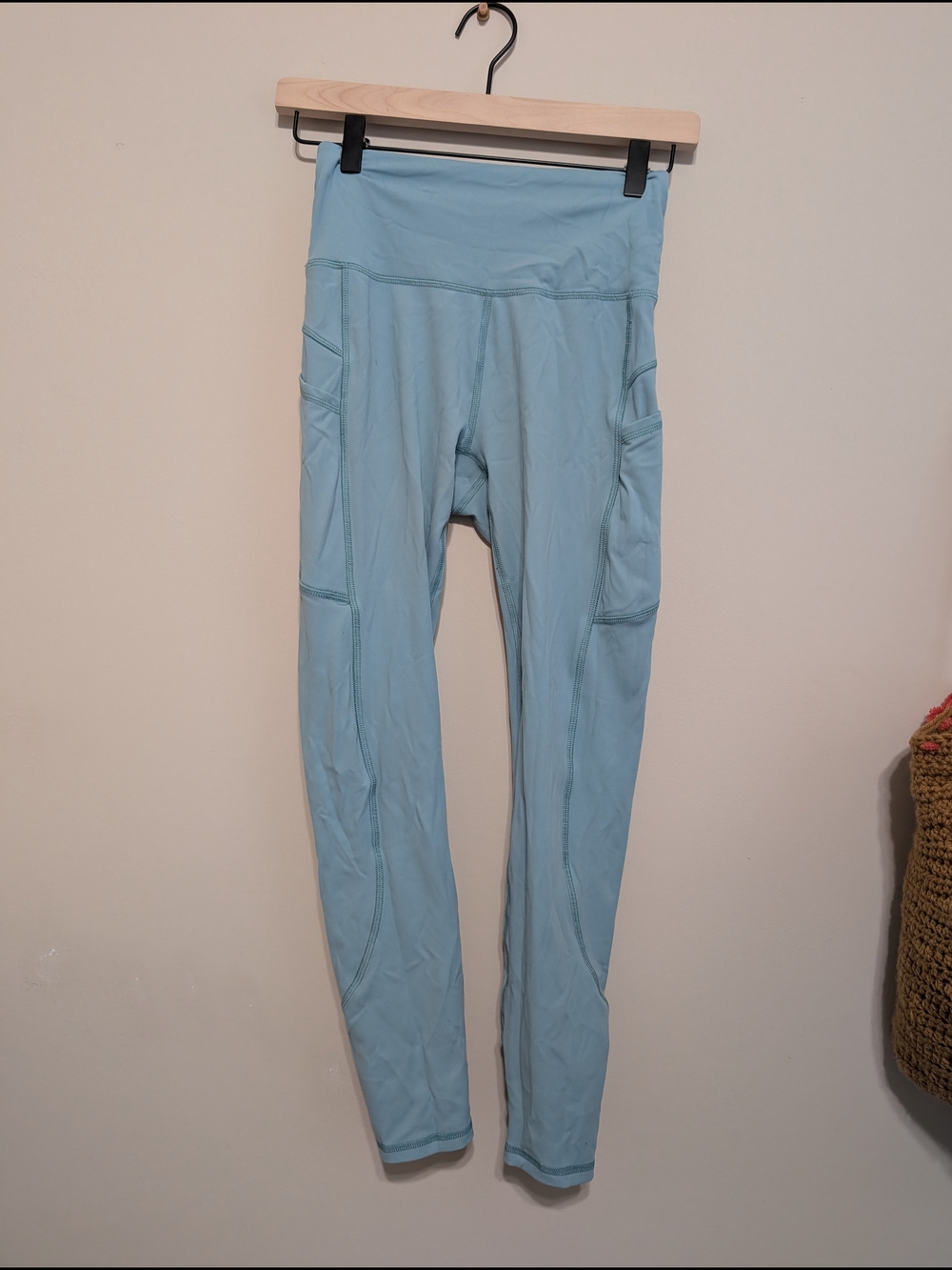 Gottex Light Blue High-Rise Leggings with Side Pockets